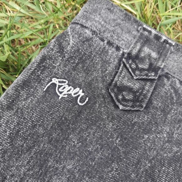 DEADSTOCK Black Vintage 90s Acid Wash High Waist Roper Plus Sized Jeans - Picture 11 of 12